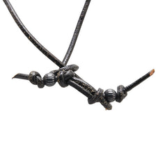 カルティエ 2C ペンダントネックレス シルバー メタル レザー レディース CARTIER 【中古】