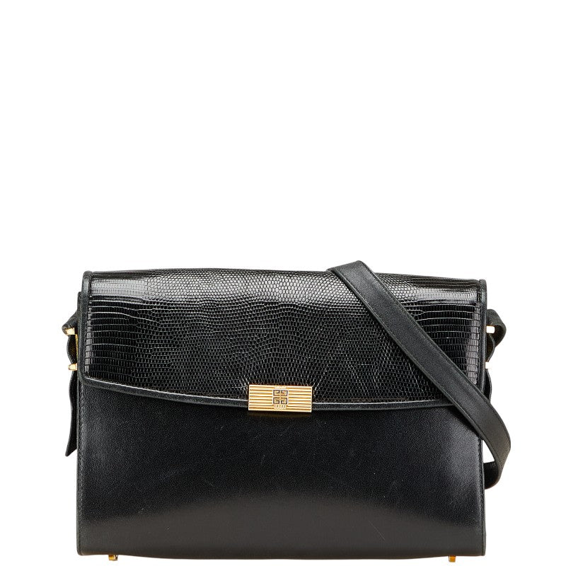 ジバンシー 4Gロゴ 斜め掛け ショルダーバッグ ブラック レザー レディース Givenchy 【中古】