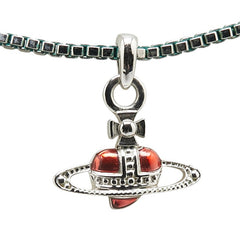 ヴィヴィアンウエストウッド ディアマンテ ハート ネックレス シルバー レッド メタル レディース Vivienne Westwood 【中古】