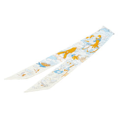 エルメス ツイリー Sur Mon Nuage 私の雲  スカーフ ベージュ マルチカラー シルク レディース HERMES 【中古】