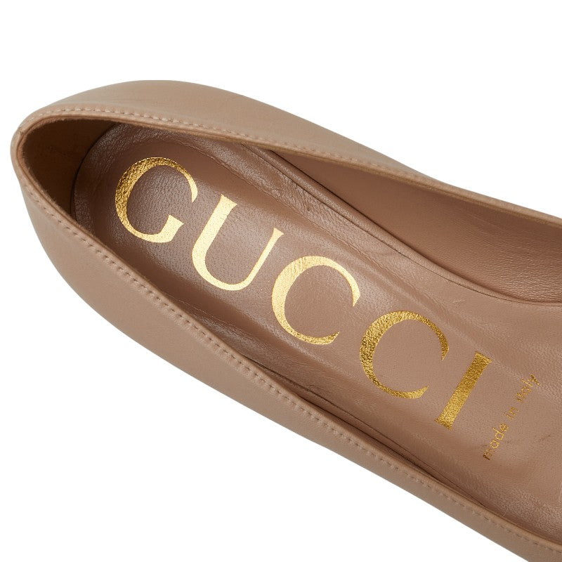 グッチ ホースビット パンプス サイズ：35 645600 ベージュ レザー レディース GUCCI 【中古】