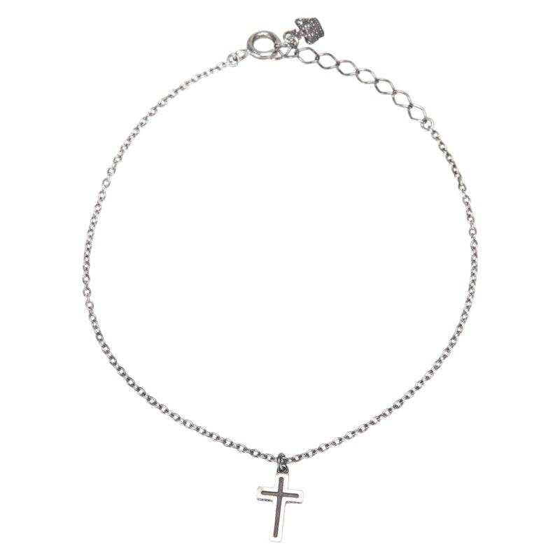 ジャスティンデイビス クロス 十字架 モチーフ ブレスレット SV925 シルバー メンズ Justin Davis 【中古】