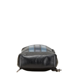 コーチ ロゴ ボディバッグ ショルダーバック 49318 ブラック ブルー レザー レディース COACH 【中古】