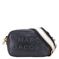 マークジェイコブス ロゴ ショルダーバッグ ブラック レザー レディース MARC JACOBS 【中古】