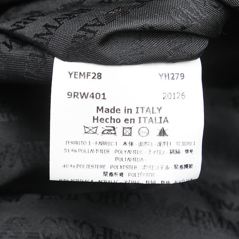 エンポリオ アルマーニ ロゴ ボストンバッグ ネイビー ブラック ポリエステル ナイロン レザー レディース Emporio Armani 【中古】