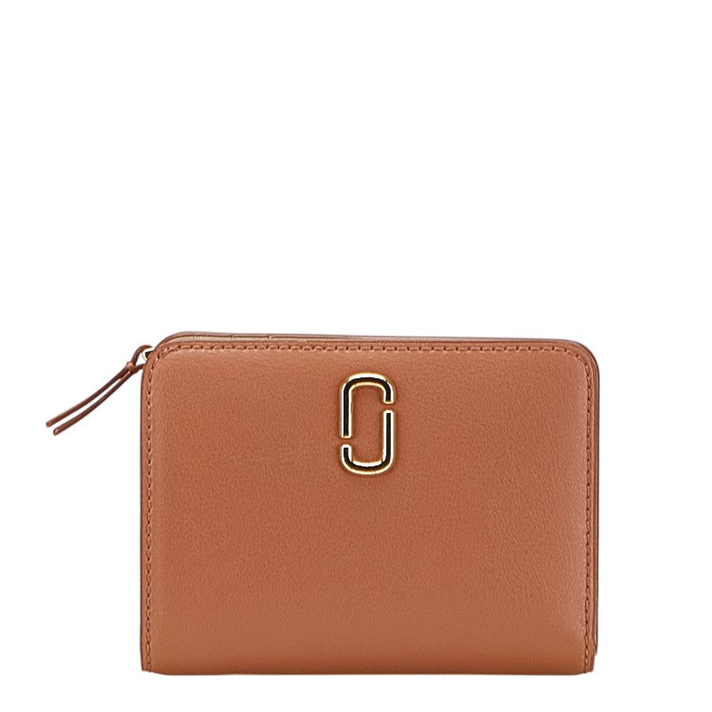 マークジェイコブス Jマーク 二つ折り財布 ブラウン レザー レディース MARC JACOBS 【中古】