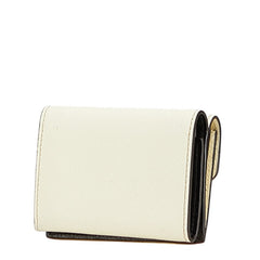 マルニ 三つ折り財布 コンパクトウォレット オフホワイト レザー レディース MARNI 【中古】