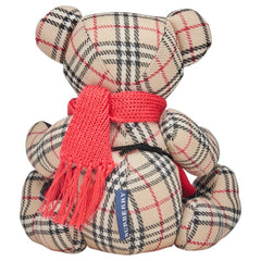 バーバリー ノバチェック テディベア クマ ぬいぐるみ ベージュ コットン レディース BURBERRY 【中古】