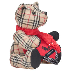バーバリー ノバチェック テディベア クマ ぬいぐるみ ベージュ コットン レディース BURBERRY 【中古】