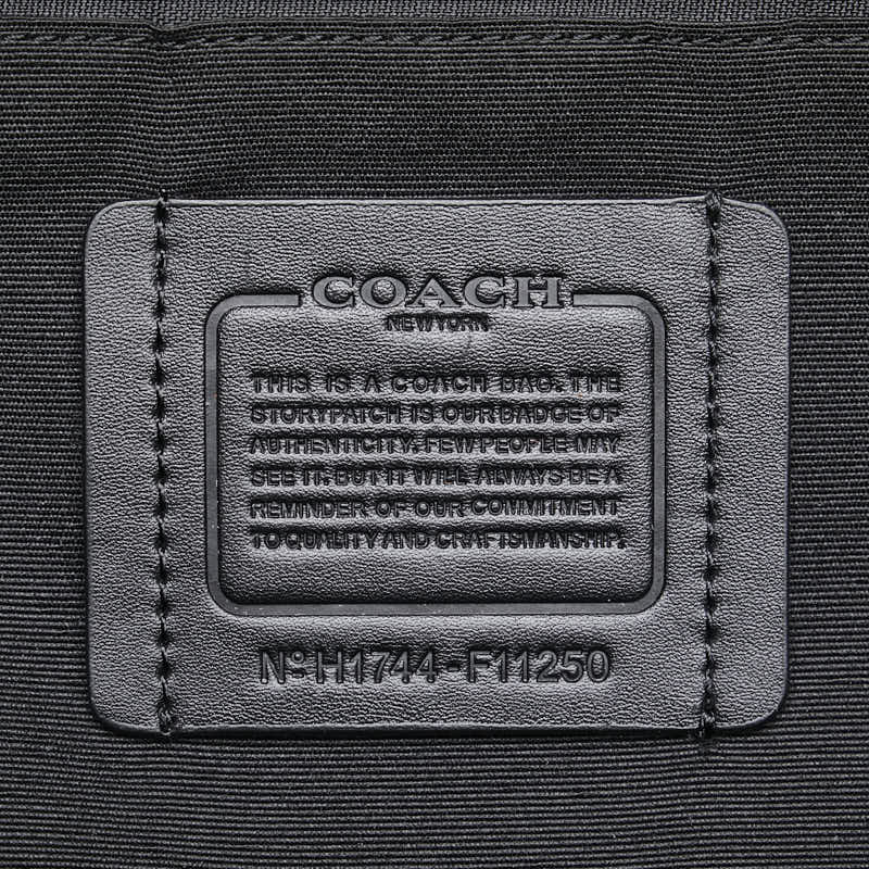 コーチ ロゴ リュック バックパック ブラック レザー スウェット レディース COACH 【中古】