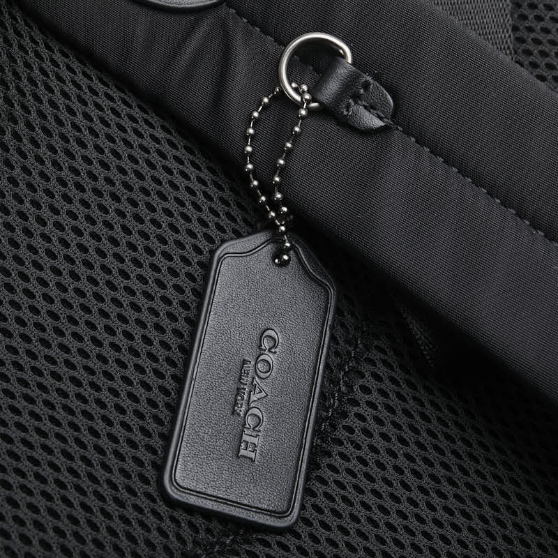 コーチ ロゴ リュック バックパック F68996 ブラック レザー レディース COACH 【中古】