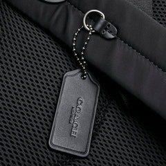 コーチ ロゴ リュック バックパック F68996 ブラック レザー レディース COACH 【中古】