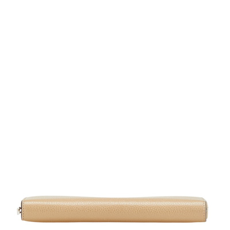 セリーヌ 長財布 ラウンドファスナー ベージュ レザー レディース CELINE 【中古】