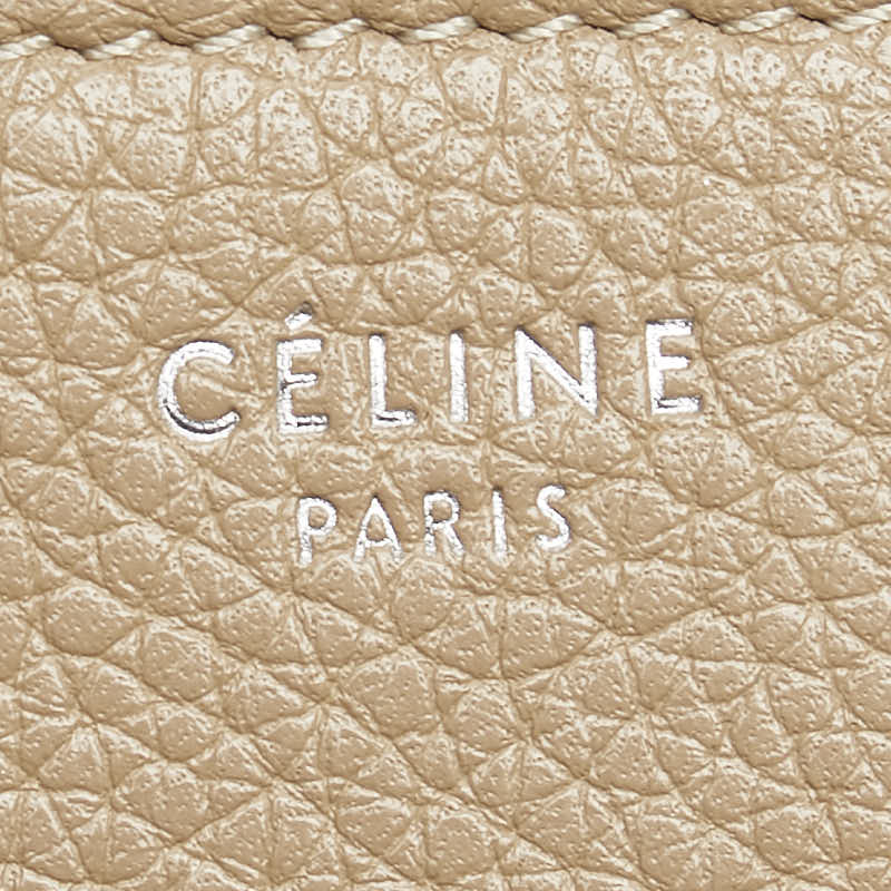 セリーヌ 長財布 ラウンドファスナー ベージュ レザー レディース CELINE 【中古】