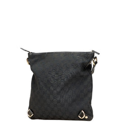 グッチ グッチシマ アビー 斜め掛け ショルダーバッグ 131326 ブラック キャンバス レザー レディース GUCCI 【中古】