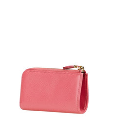 プラダ キーケース L字ファスナー 1PP026 ピンク レザー レディース PRADA 【中古】