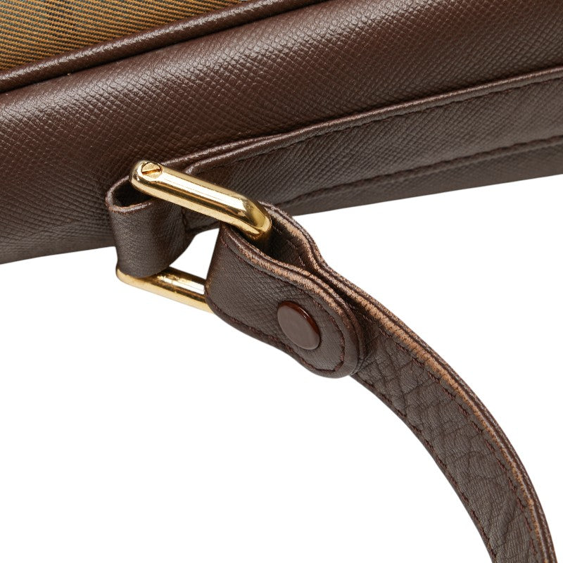 バーバリー チェック ワンショルダーバッグ カーキ ブラウン キャンバス レザー レディース BURBERRY 【中古】