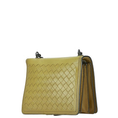 ボッテガヴェネタ イントレチャート チェーン ショルダーバッグ イエロー レザー レディース BOTTEGAVENETA 【中古】