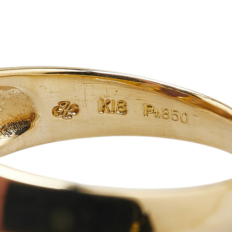 K18YG イエローゴールド Pt900 プラチナ コンビ スタールビー3.13ct ダイヤ0.18ct リング 指輪 レディース 13.5号 【中古】