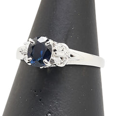 Pt900 プラチナ サファイア0.71ct ダイヤ0.08ct リング 指輪 レディース 12号 【中古】