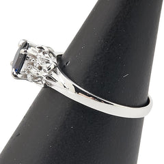 Pt900 プラチナ サファイア0.71ct ダイヤ0.08ct リング 指輪 レディース 12号 【中古】