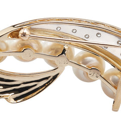 K18YG イエローゴールド アコヤパール8～8.5mm ダイヤ0.10ct 帯留め兼用ブローチ レディース 【中古】