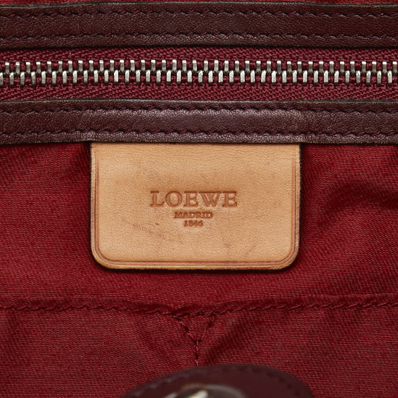 ロエベ ベルト柄 ハンドバッグ トートバッグ シャンパンゴールド レザー レディース LOEWE 【中古】