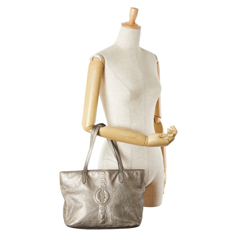 ロエベ ベルト柄 ハンドバッグ トートバッグ シャンパンゴールド レザー レディース LOEWE 【中古】