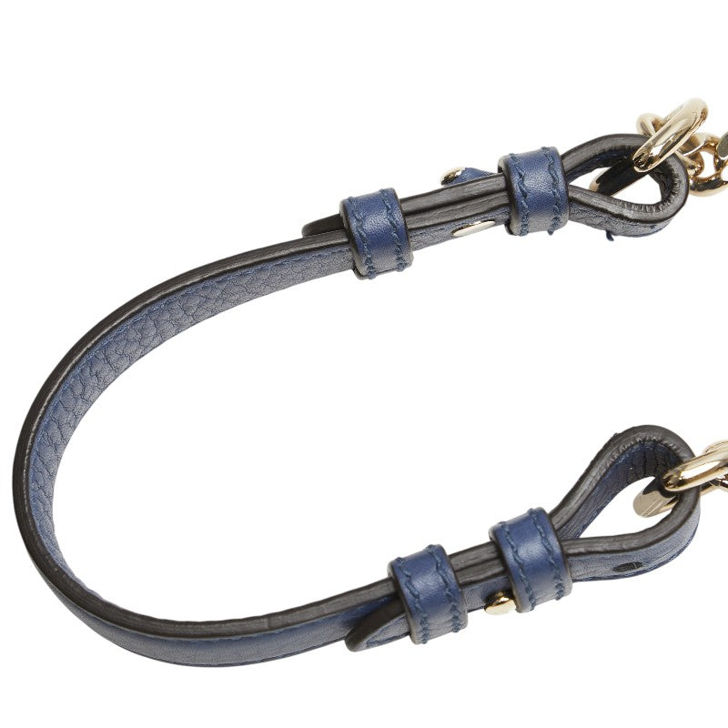 グッチ バンブー ショルダーバッグ ハンドバッグ 2WAY 387613 ネイビー レザー レディース GUCCI 【中古】