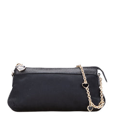 グッチ ハート チェーン ミニ ショルダーバッグ 153020 ブラック レザー サテン レディース GUCCI 【中古】