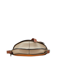 ロエベ アナグラムロゴ ゲート ショルダーバッグ ブラウン グレージュ レザー レディース LOEWE 【中古】