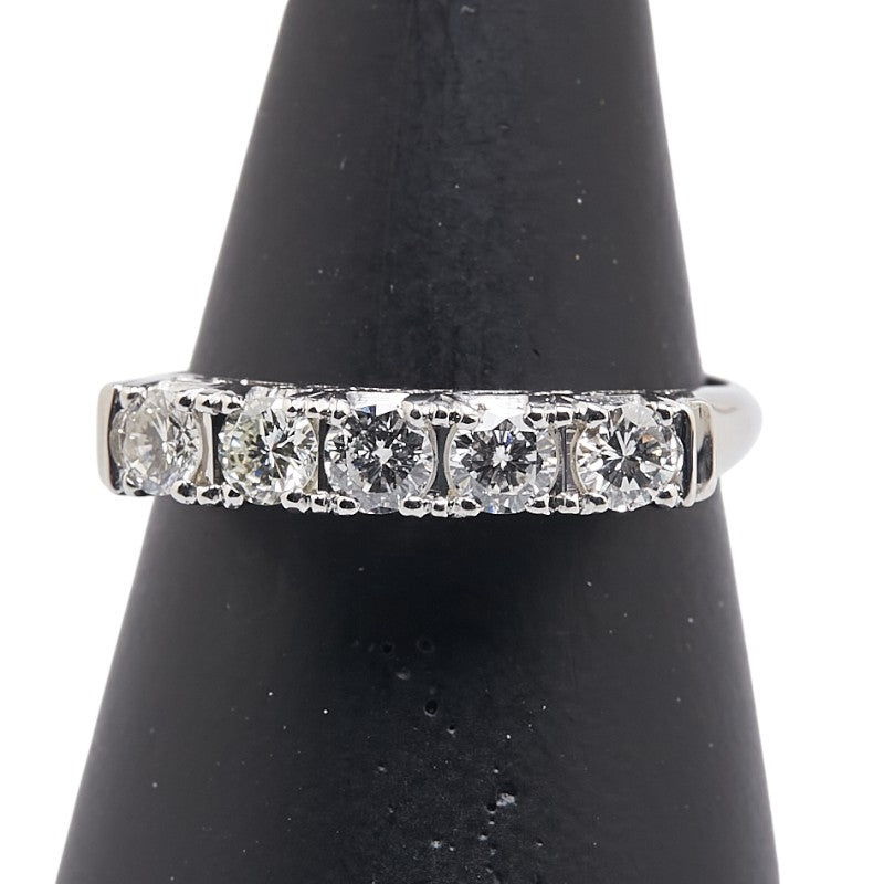 Pt900 プラチナ ダイヤ0.62ct 一文字 リング 指輪 レディース 13号 【中古】