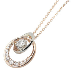 スタージュエリー K18PG ピンクゴールド Pt950 プラチナ コンビ ダイヤ0.19ct ペンダントネックレス レディース STAR JEWELRY 【中古】