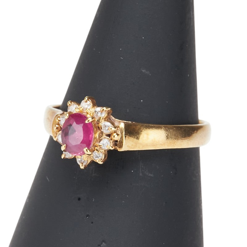 リング 指輪 ゴールド レッド K18 ゴールド レディース 【中古】