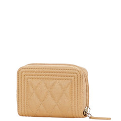 シャネル ボーイシャネル ココマーク コインケース ベージュ キャビアスキン レディース CHANEL 【中古】