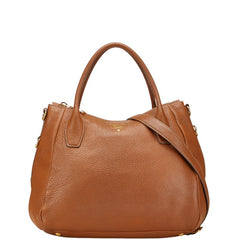 プラダ ロゴ ハンドバッグ ショルダーバッグ 2WAY 1BA853 ブラウン レザー レディース PRADA 【中古】