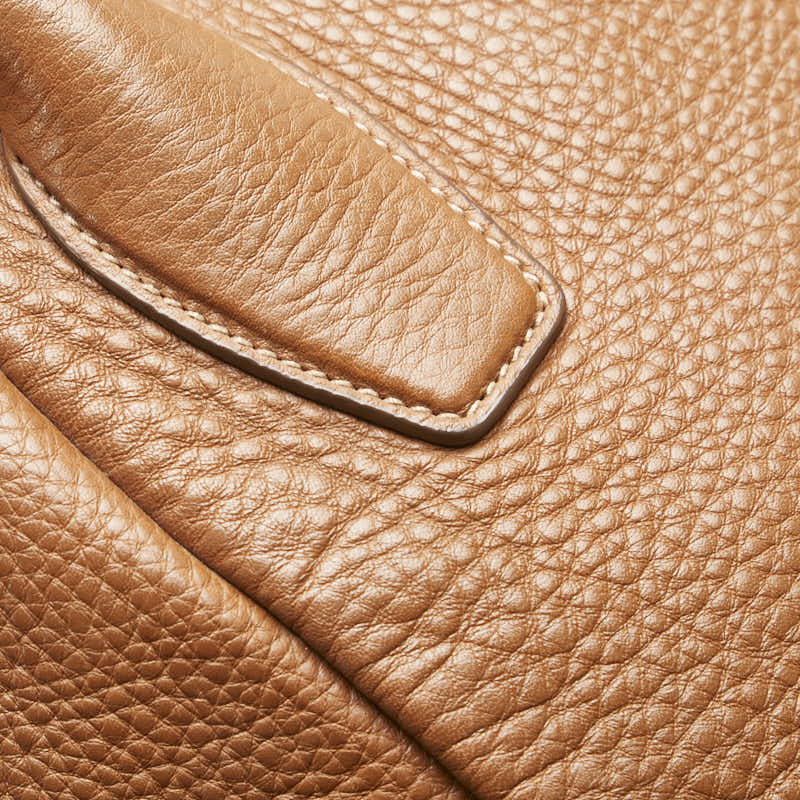 プラダ ロゴ ハンドバッグ ショルダーバッグ 2WAY 1BA853 ブラウン レザー レディース PRADA 【中古】