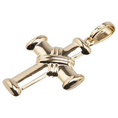 K18YG イエローゴールド クロス 十字架 モチーフ ペンダントトップ レディース 【中古】