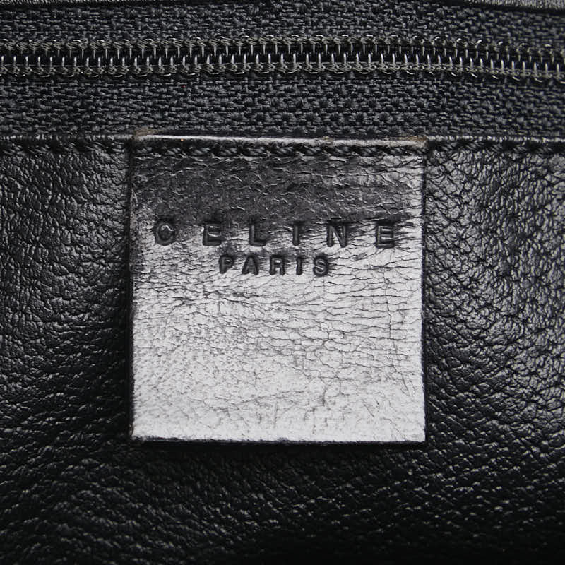 セリーヌ マカダム ハンドバッグ ブラック ブラウン PVC レザー レディース CELINE 【中古】