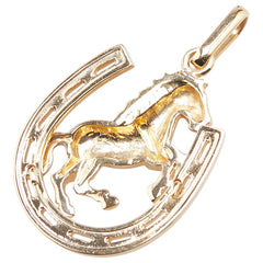 K18YG イエローゴールド ホースシュー 馬 モチーフ ペンダントトップ レディース 【中古】