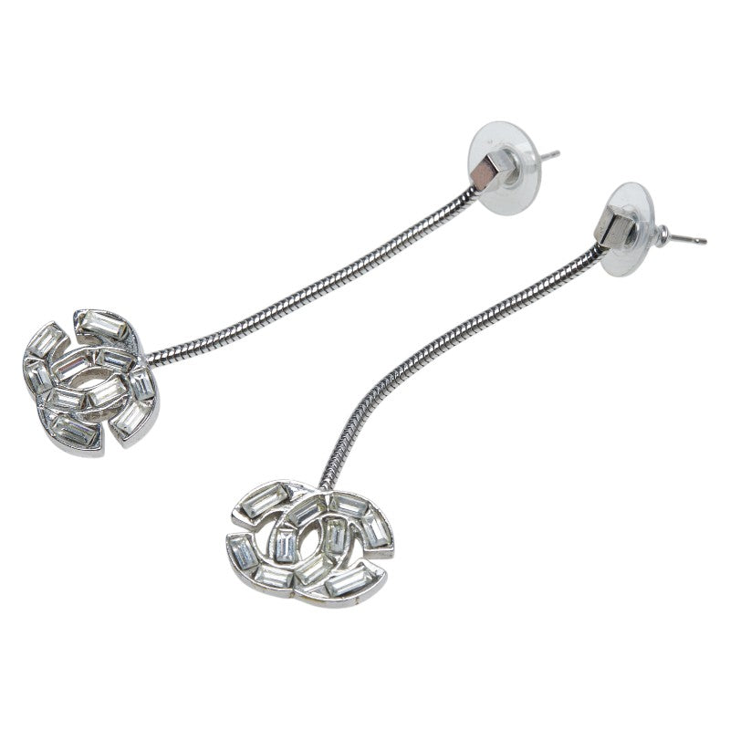 シャネル ココマーク ストーン スイング ピアス シルバー メタル レディース CHANEL 【中古】