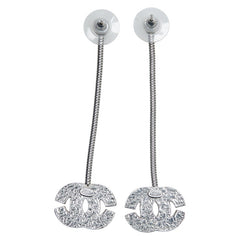 シャネル ココマーク ストーン スイング ピアス シルバー メタル レディース CHANEL 【中古】