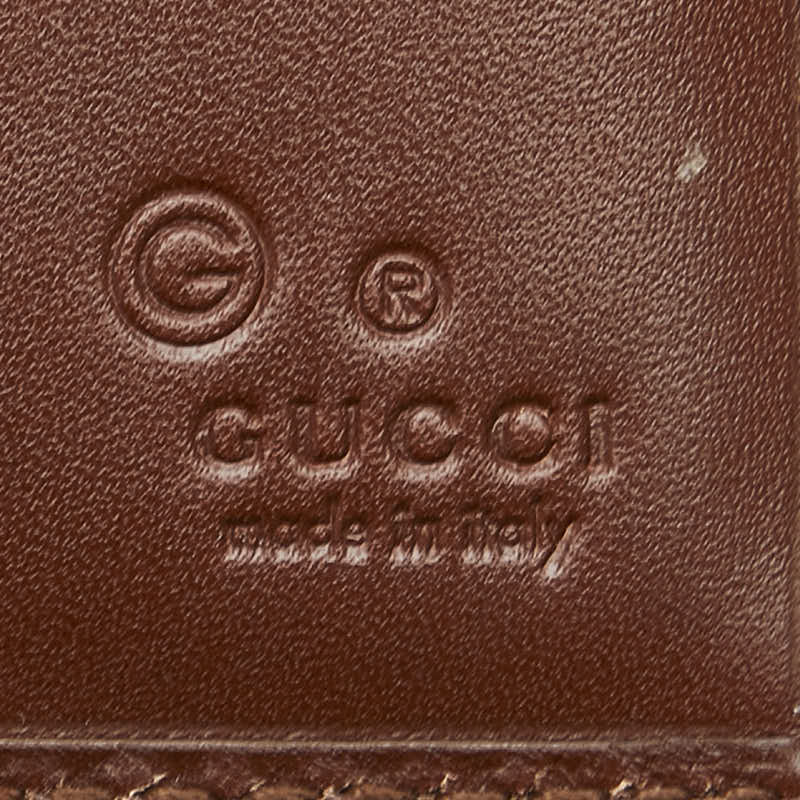 グッチ GGキャンバス 二つ折り財布 260987 ベージュ ブラウン キャンバス レザー レディース GUCCI 【中古】