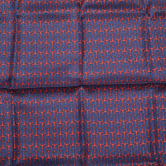 エルメス ハンカチ ネイビー レッド シルク レディース HERMES 【中古】