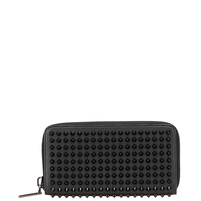 クリスチャンルブタン スパイク スタッズ 長財布 ラウンドファスナー ブラック レザー メンズ Christian Louboutin 【中古】