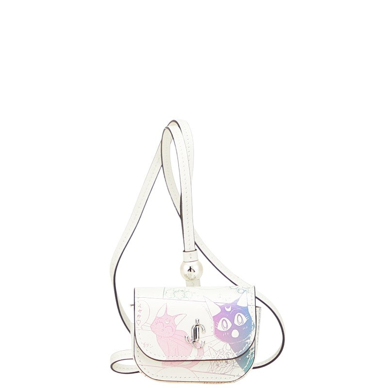 ジミーチュウ × セーラームーン ルナ アルテミス ダイアナ AirPodsケース ホワイト マルチカラー レザー レディース JIMMY CHOO 【中古】