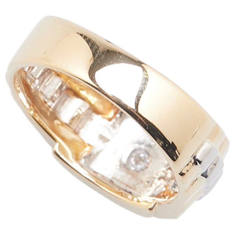 K18YG イエローゴールド Pt900 プラチナ コンビ ダイヤ0.18ct リング 指輪 レディース 17号 【中古】