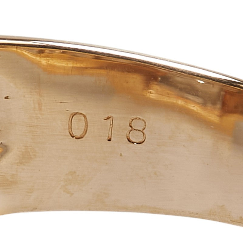 K18YG イエローゴールド Pt900 プラチナ コンビ ダイヤ0.18ct リング 指輪 レディース 17号 【中古】