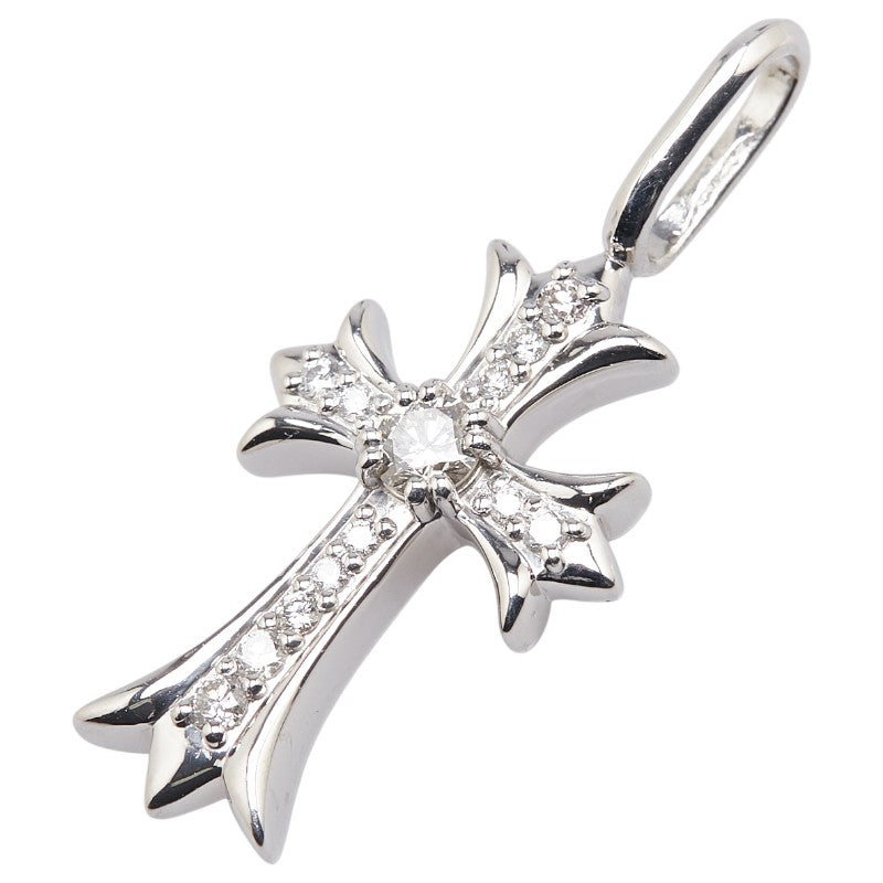 Pt900 プラチナ ダイヤ0.46ct クロス 十字架 モチーフ ペンダントトップ レディース 【中古】