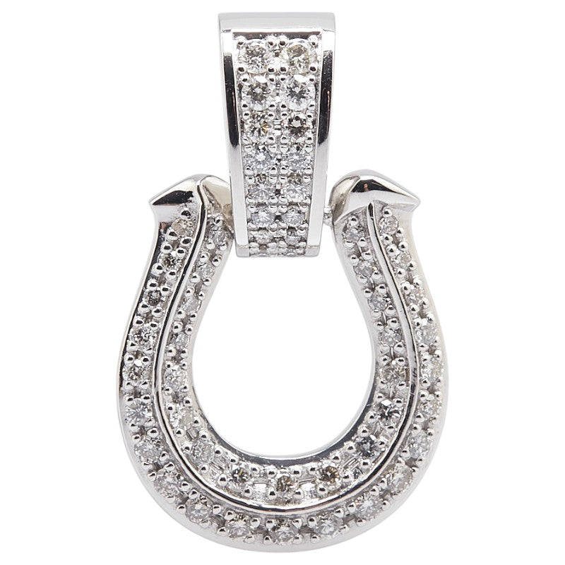 Pt950 プラチナ ダイヤ1.03ct ホースシュー 馬蹄 モチーフ ペンダントトップ メンズ 【中古】